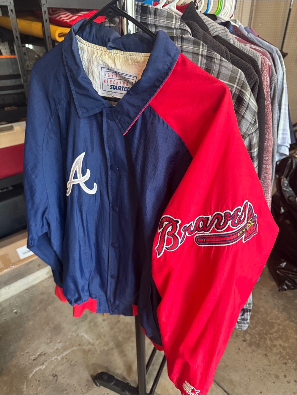 STARTER Navy and Red Team Script Jacket